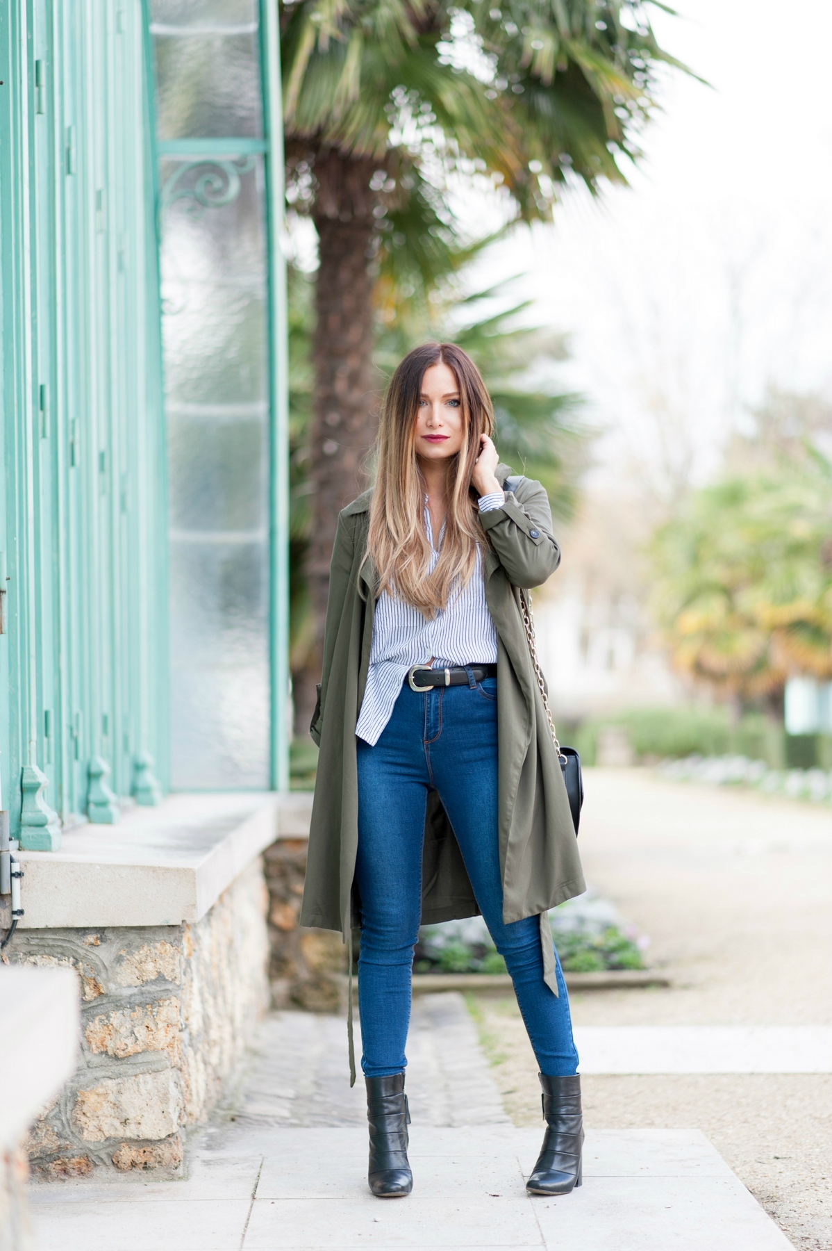 jennyfer total look jean chemise trench